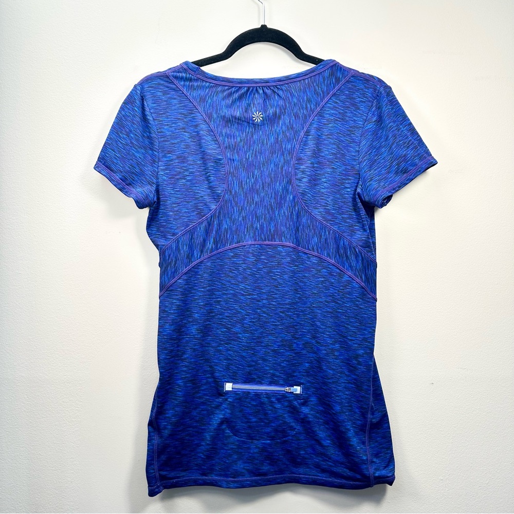 Athleta Purple and Blue Pop Space-Dye Athletic Tee, Small - Picture 2 of 12